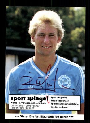 Dieter Brefort Autogrammkarte Blau weiss 90 Berlin 1985-86 Original Signiert