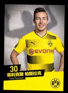 Felix Passlack Autogrammkarte Borussia Dortmund 2017-18 China Karte