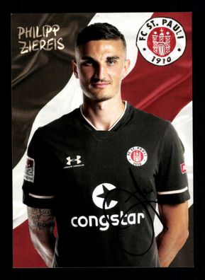 Philipp Ziereis Autogrammkarte FC St. Pauli 2020-21 Original Signiert