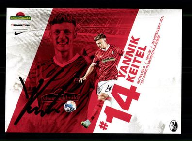 Yannik Keitel Autogrammkarte SC Freiburg 2021-22 Original Signiert