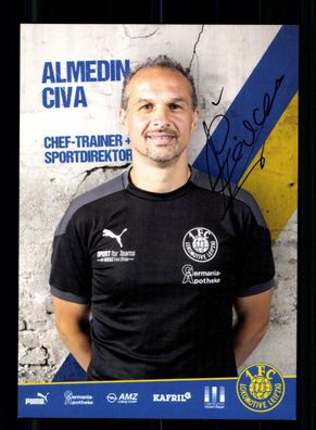 Almedin Civa Autogrammkarte 1 FC Lokomotive Leipzig 2021-22 Original Signiert
