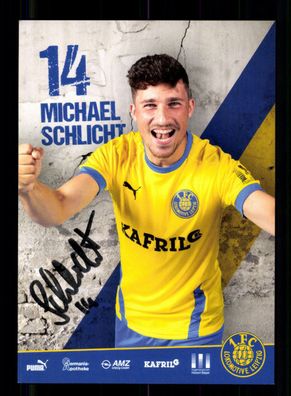 Michael Schlicht Autogrammkarte 1 FC Lokomotive Leipzig 2021-22 Original Signier