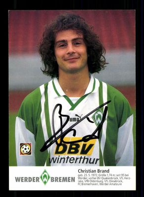 Christian Brand Autogrammkarte Werder Bremen 1996-97 Original Signiert + 2