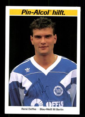 Rene Deffke Autogrammkarte Blau weiss 90 Berlin 1990-91 Original Signiert + 2