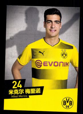 Mikel Merino Autogrammkarte Borussia Dortmund 2017-18 China Karte