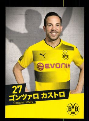 Gonzalo Castro Autogrammkarte Borussia Dortmund 2017-18 Japan Karte