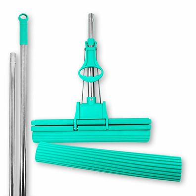 Set - Abacus Green Mop 40 cm mit Ersatschwamm - Wischmopp, Wischmop, Mop