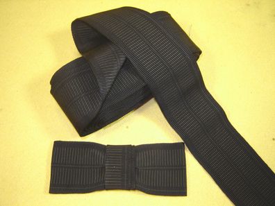 Ripsband Herrenhut Hutband hochwertig schwarz mit Struktur 4,7cm breit Meter RB72