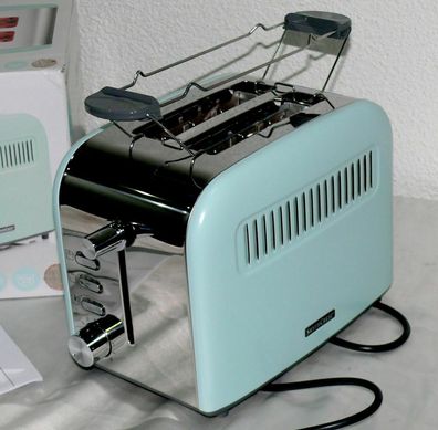 SC STC920C2 Designer Toaster Doppelschlitz 920W 6 Stufen Brotaufsatz Mint Chrom