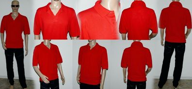 Dressmann Basic Pigue Zweiknopf Polo Hemd Shirt Regular Fit Kurzarm D. Rot 3XL