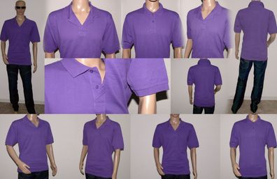 Dressmann Basic Pigue Zweiknopf Polo Hemd Shirt Regular Kurzarm Dark Lilac 2XL