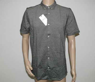 Jack & Jones 12125463 JPR Union Jersey Hemd Shirt Kurzarm Slim XL Grey Melange