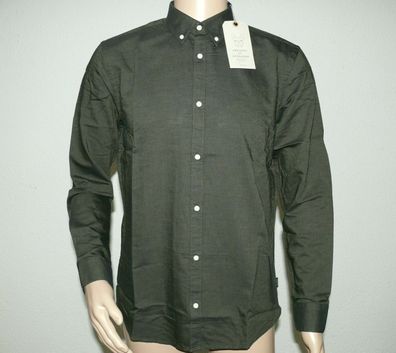 Jack & Jones 12134912 JOR Oxford Solid Hemd Shirt Langarm Slim Fit M Deep Depths