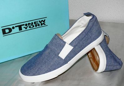 D.T. New York B414533 Canvas Slipper Schuhe SLIP-ON Elegante Sneaker 40 46 Blau