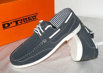 D.T New York B256012 Low Chauffeur Lace Leder Schuhe Sneaker 40 44 Dk. Grau Weiß