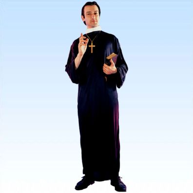 Priester Gr. 50-54 Priesterkostüm mit Kreuz Kirche Kostüm Pater Kirchenkostüm