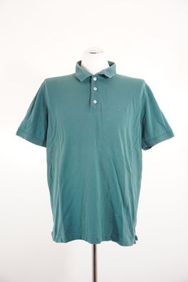 HUGO BOSS Herren Poloshirt Polohemd XL grün uni Kurzarm Knopf Piquè A729