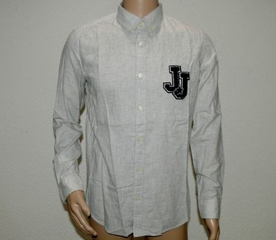 Jack & Jones 12142214 JOR Aaron Men Hemd Shirt Langarm Slim Fit L Grey Melange