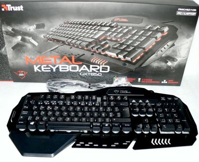 TRUST GXT850 Gaming Tastatur 3farb. LED Licht 10Tasten Metall Anti-Ghosting PT