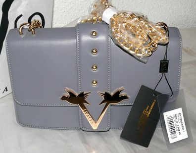 Versace VI20AI0021 Tracolla 19 V 69 Italia Leder Damen Schulter Tasche Grau Gold