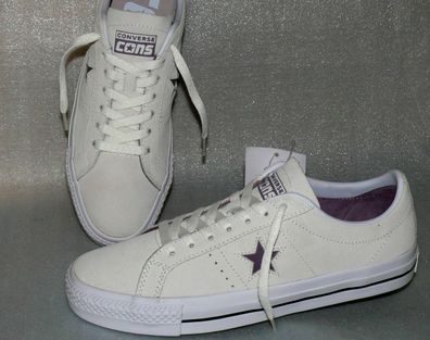 Converse 161525C ONE STAR PRO OX Suede Leder Schuhe Sneaker 42,5 46 Natur Weiß