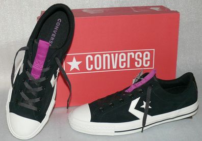 Converse 162567C STAR PLAYER OX Suede Leder Schuhe Sneaker Boots 44 50 Black Egr