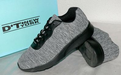 D.T New York B418623 Knit Mesh Schuhe Super Lite Sport Sneaker 40 45 Grau Black