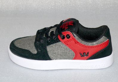 Supra Vaiders LC S86010K Junior Schuhe Sport Sneaker Black Grau Rot 35,5 UK2,5