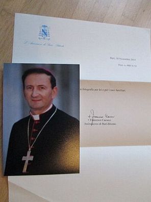 Erzbischof von Bari-Bitonto Francesco Cacucci - handsigniertes Autogramm!!!