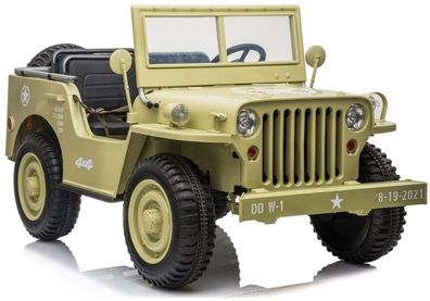 Für 3 Kinder Elektro-Kinderauto ARMY Jeep 4x4 - Kinderfahrzeug 3 Sitzer