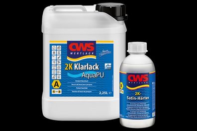 CWS Wertlack 2K Klarlack Aqua PU inkl. Härter 2,5 Liter farblos