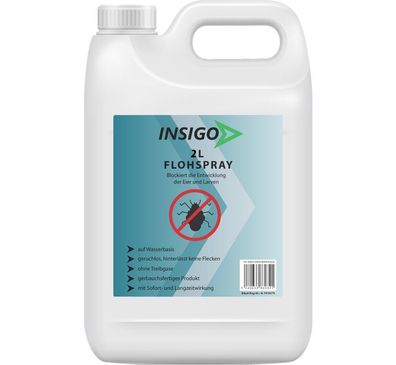 INSIGO 2L Anti Floh Bekämpfung Schutz Spray Mittel Befall gegen Flöhe Vernichter frei