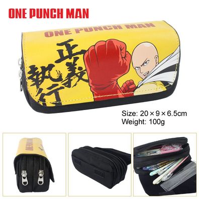 Anime One Punch Man Saitama Genos Mäppchen kinder Stiftebox Schreibwaren Schwarz