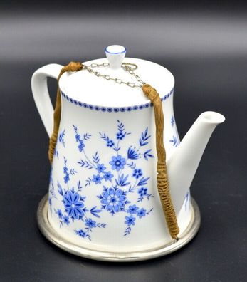 Seltmann Weiden Teekanne Doris Bayerisch-Blau Teapot Top Zustand mit Untersetzer
