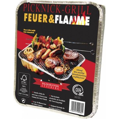 Feuer &amp; Flamme Picknick-Grill Einweg Outdoor BBQ