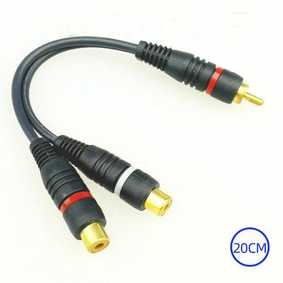 20CM Y-Kabel Adapter 1 RCA Male zu 2 RCA Female Verteiler Weiche Subwooferkabel