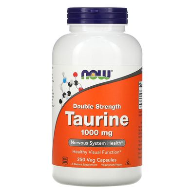 NOW Foods, Taurin mit doppelter Stärke, 1.000 mg, 250 vegetarische Kapseln