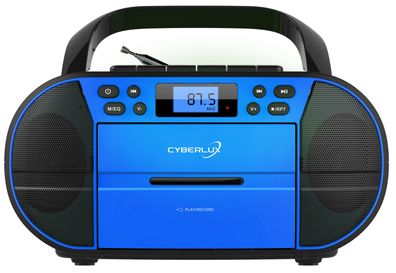 Cyberlux CD-Player mit Kassettendeck | USB | FM Radio mit 20 Speicherplätze | Blau