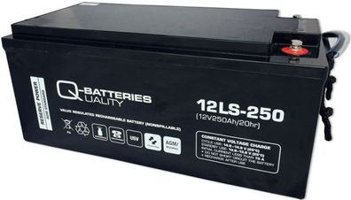 Q-Batteries 12LS-250 / 12V - 250Ah Blei Akku Standard-Typ AGM VRLA 10 Jahres Typ