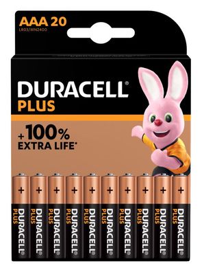 Duracell MN2400 Plus Micro Batterie 1,5V 20er Blister