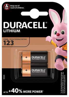 2x Duracell Photobatterie CR123A Ultra Lithium 3V 1400mAh
