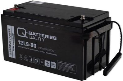 Q-Batteries 12LS-80 / 12V - 82Ah Blei Akku Standard-Typ AGM - 10 Jahres-Typ