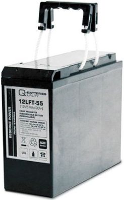 Q-Batteries 12LFT-55 12V 55Ah AGM Frontterminal Blei Akku 10-Jahrestyp VRLA