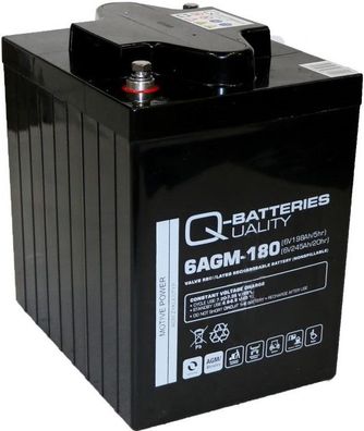 Q-Batteries 6AGM-180 Traktionsbatterie AGM-Akku VRLA 198Ah