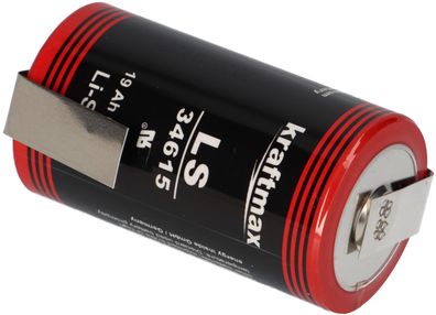 XCell Lithium 3,6V Batterie ER34615 D -Zelle mit Z-Lötfahne