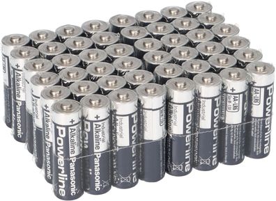 48x MIGNON AA LR6 MN1500 Batterie Panasonic Powerline Industrial 3133mAh