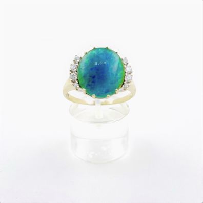 Opal Diamant Ring 585 Weißgold Opalring - Gr 63