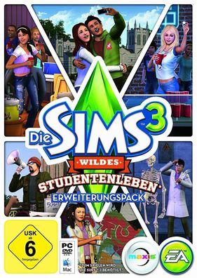 Die Sims 3 Wildes Studentenleben (PC, 2013, Nur EA APP Key Download Code) keine DVD