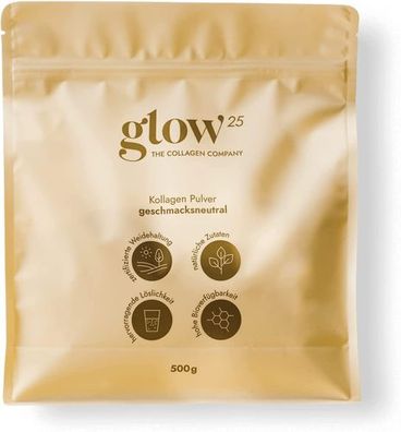 Glow25® Collagen Pulver [500G] - Weidehaltung - Bioaktives Kollagen Hydrolysat -
