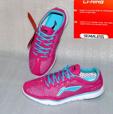 Lining C332 Seamless Lite Damen Schuhe Sneaker Rau Leder Mesh Pink Türkis 39 US8